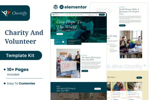 Charitify - Nonprofit Charity & Donation Elementor Template Kit