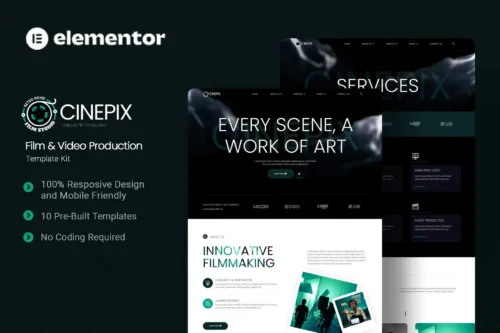 best film production Elementor template kit instant download