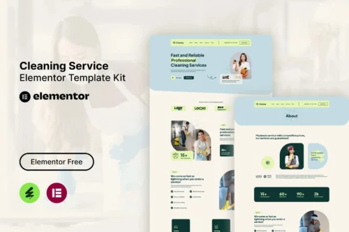 best cleaning service elementor template kit instant download
