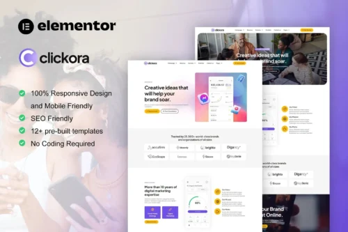 best digital marketing agency template for Elementor instant download