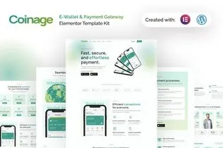 best Coinage Elementor template kit fintech site download