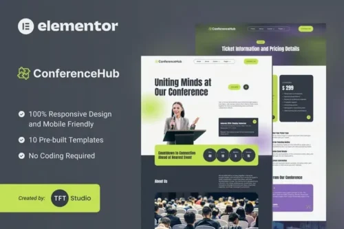 best ConferenceHub Elementor template instant download