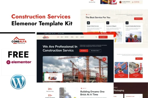 best construction services Elementor template download