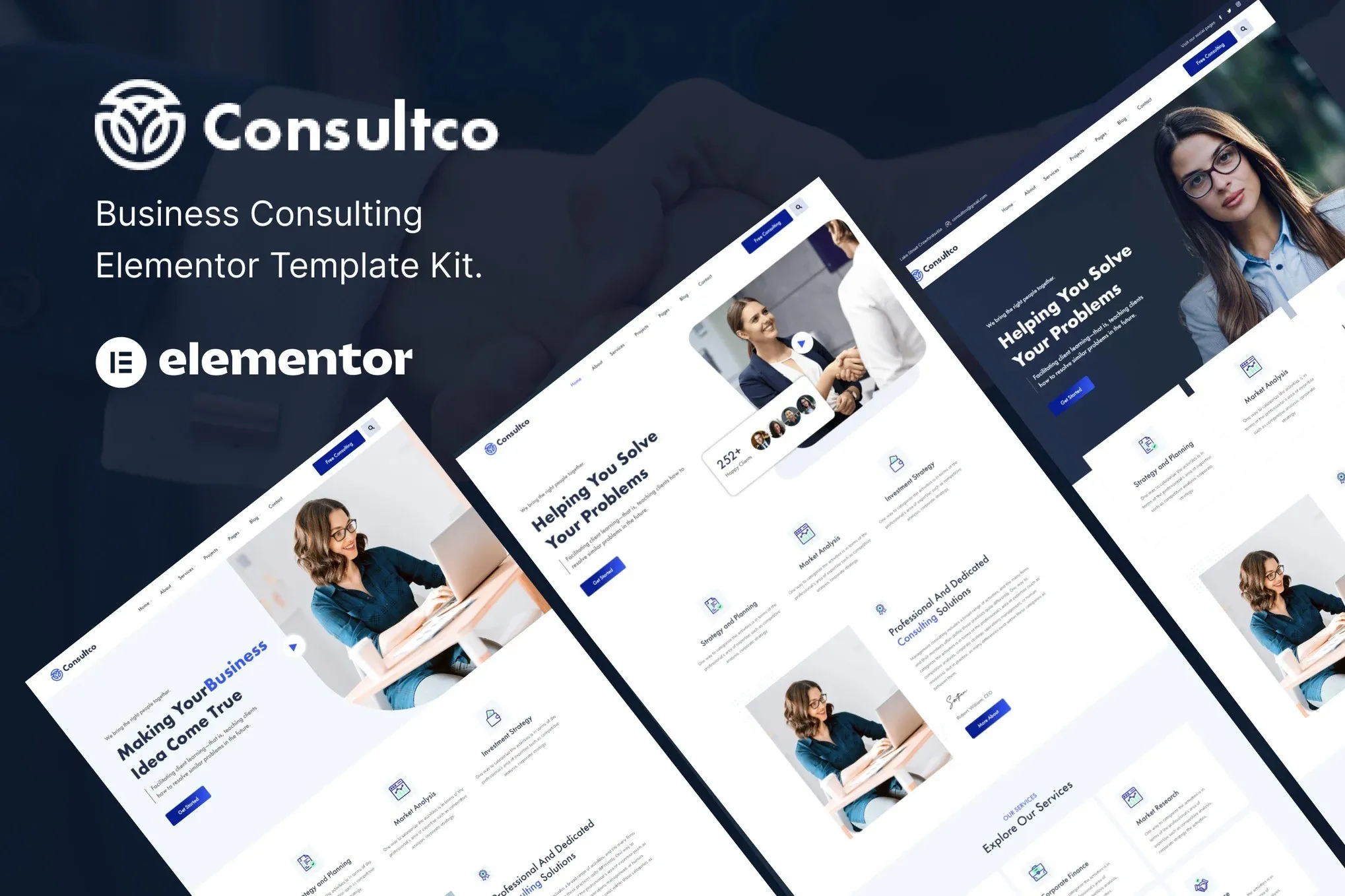 Consultco – Consulting Business Elementor Template Kit best consulting Elementor template kit instant download