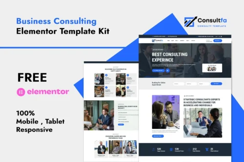 best business consulting elementor template kit instant download
