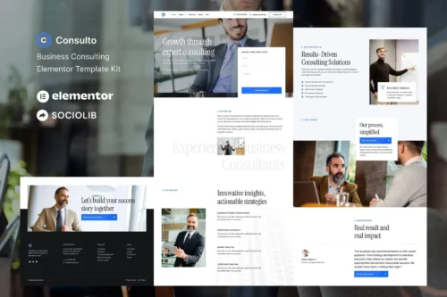best consulting website template Elementor kit instant download