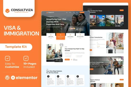 best immigration Elementor template kit instant download