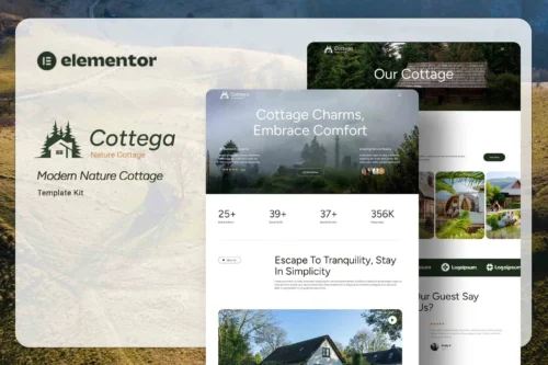 best cottage nature Elementor template kit download