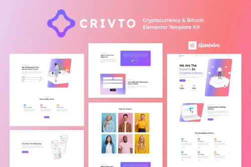 best cryptocurrency Elementor template kit download