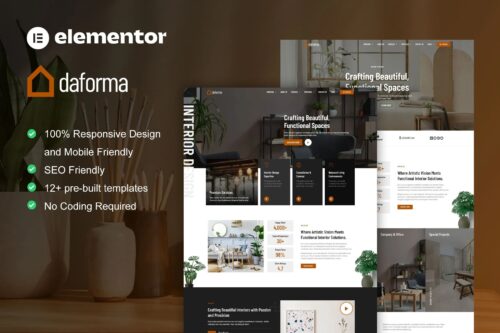Daforma - Interior Design Service Elementor Pro Template Kit