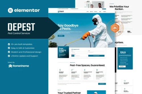 best Depest pest control website template instant download