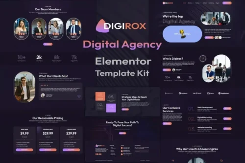 best digital agency Elementor template kit premium download