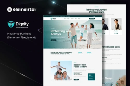 best insurance website template Elementor kit download