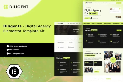 best Diligent creative agency Elementor template kit download