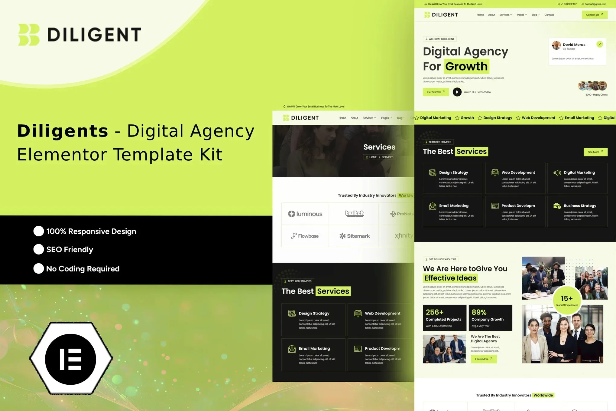 Diligent - Creative Agency & Portfolio Elementor Template Kit best Diligent creative agency Elementor template kit download