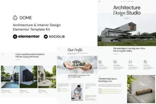 best architecture Elementor template kit instant download