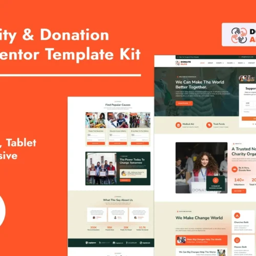 DonateAlfa - Charity & Donation Elementor Pro Template Kit