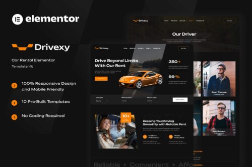 Drivexy - Car Rental Elementor Template Kit