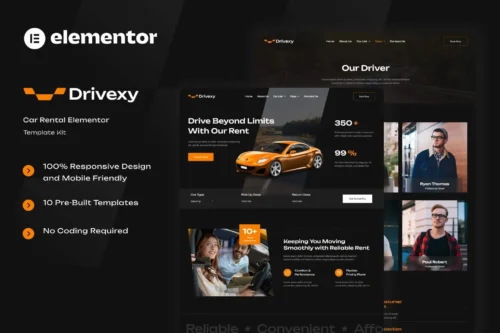 best Drivexy car rental website template download