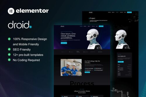Droid - Robotics & Technology Services Elementor Template Kit