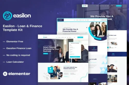 best loan finance Elementor template kit instant download