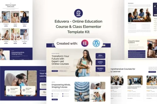best Education Course Template Kit for Elementor instant download