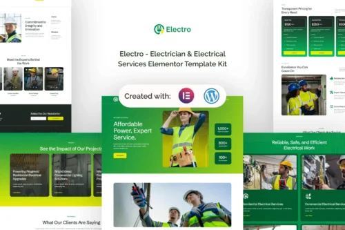 best Electro electrician website template instant download