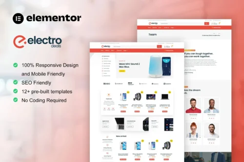 best WooCommerce electronics store Elementor template download