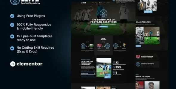 Elite - Football Academy Elementor Template Kit