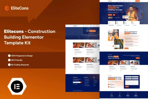 Elitecons Construction Building Elementor Pro Template Kit