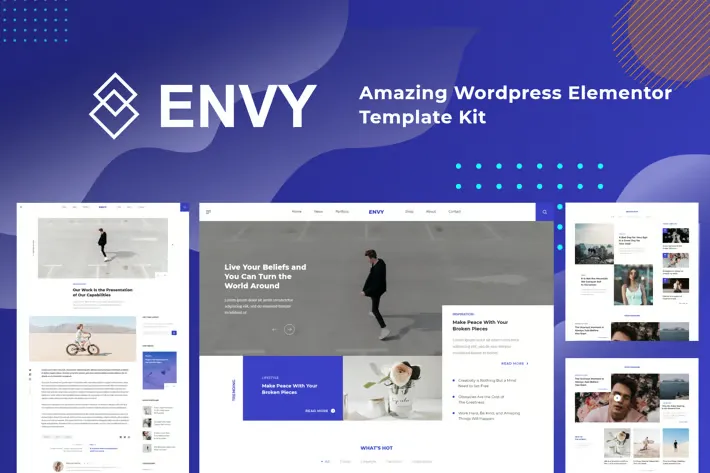 Envy - News Magazine Elementor Pro Template Kit best news magazine Elementor template kit instant download