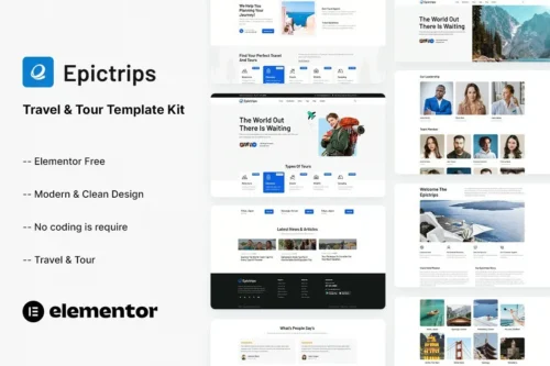best EpicTrips Elementor template kit download