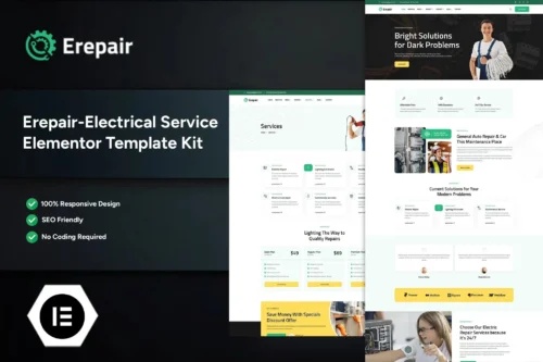 best Erepair electrical service website template download