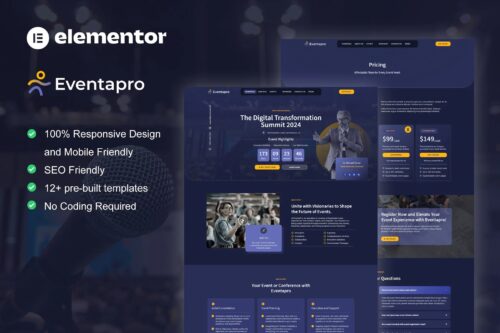 Eventapro - Event & Conference Elementor Pro Template Kit