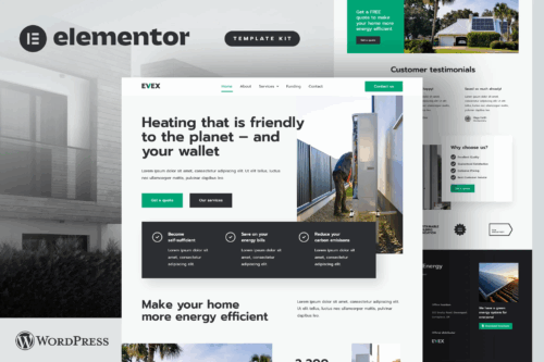 Evex - Heat Pumps & Renewable Energy Elementor Template Kit