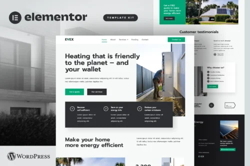 best heat pumps Elementor template kit download