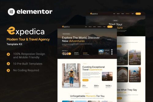 Expedica - Modern Tour & Travel Agency Elementor Template Kit