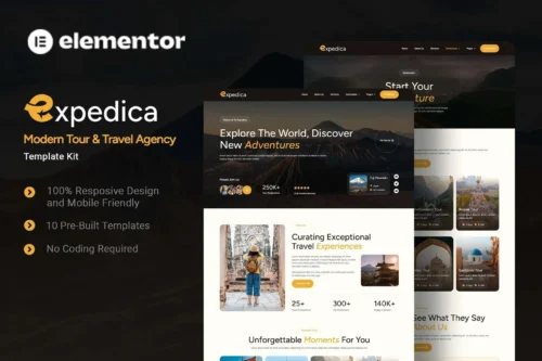 Expedica - Modern Tour & Travel Agency Elementor Template Kit