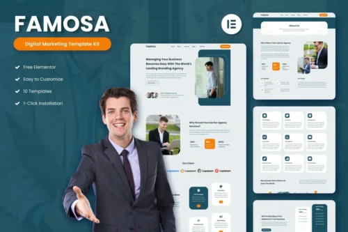 Digital marketing agency website template for Elementor