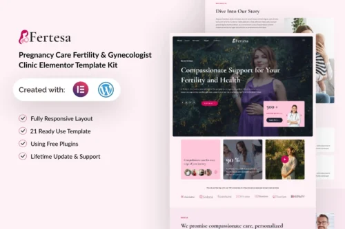 best pregnancy care Elementor template kit download