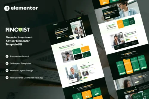 Fincoist Financial Investment Advisor Elementor Template Kit