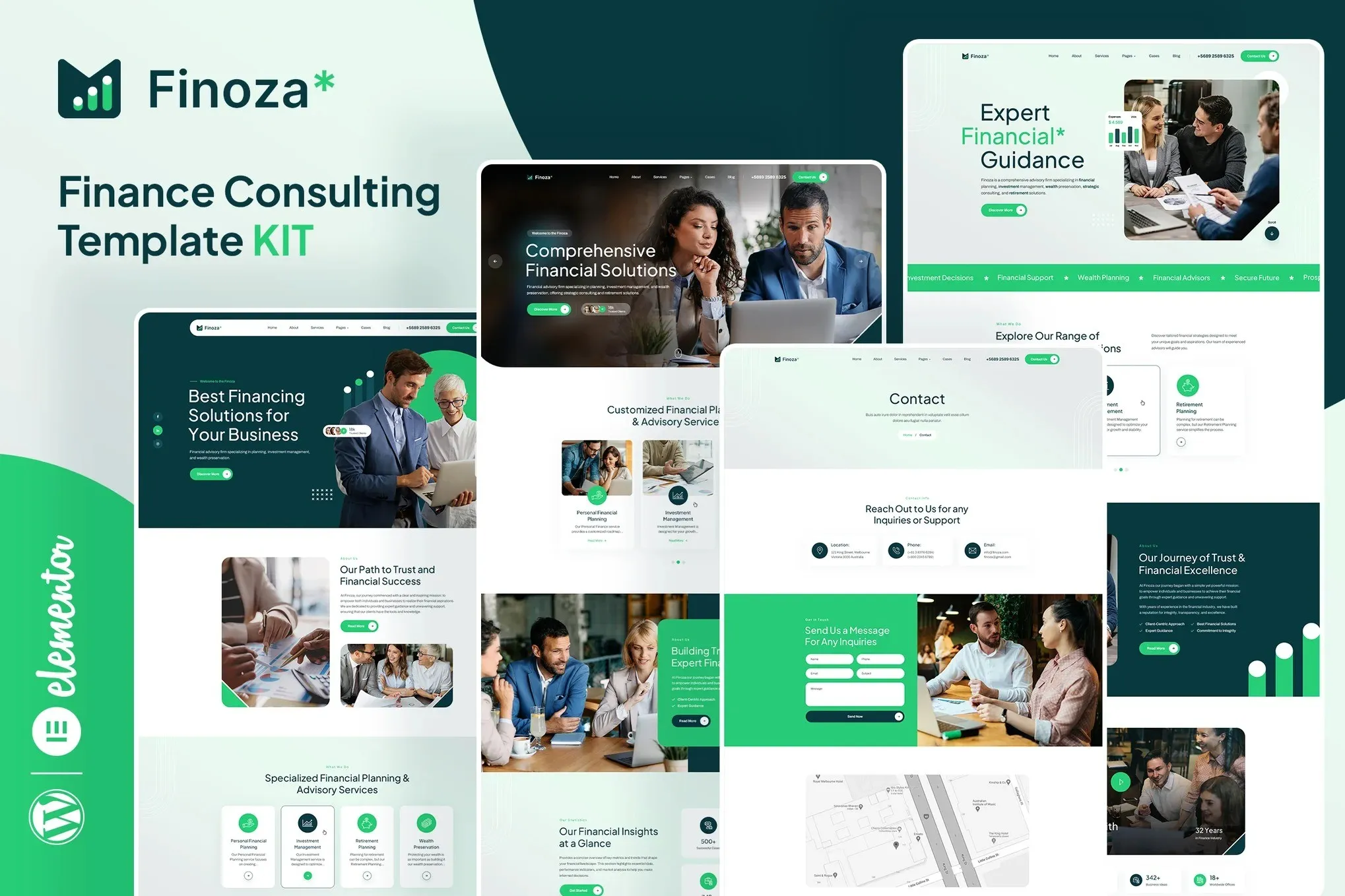 Finoza - Finance Consulting Elementor Template Kit best finance consulting Elementor template download