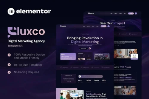 Fluxco - Digital Marketing Agency Elementor Template Kit