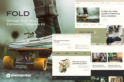 best vintage Elementor blog template kit instant download