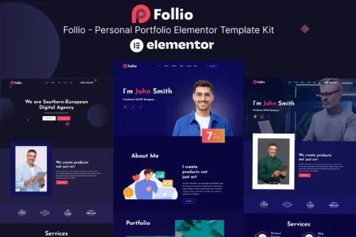 best Follio portfolio template kit instant download