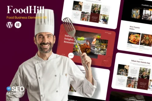 best FoodHill restaurant Elementor template download