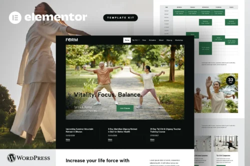 best Tai Chi Qigong Elementor template kit download