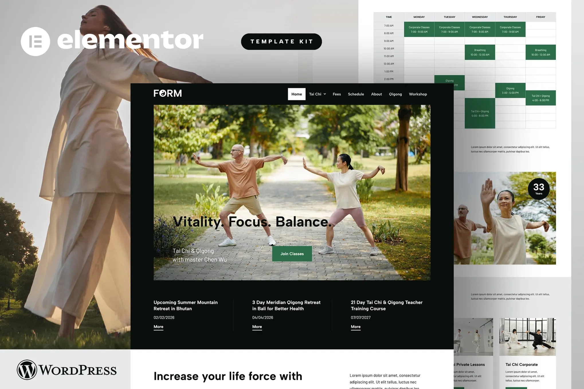 Form - Tai Chi & Qigong Elementor Template Kit best Tai Chi Qigong Elementor template kit download