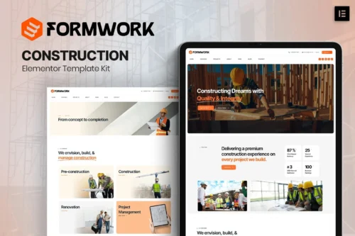 best Formwork construction Elementor template download