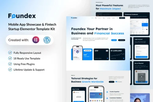 best Foundex Elementor template instant download